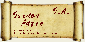 Isidor Adžić vizit kartica